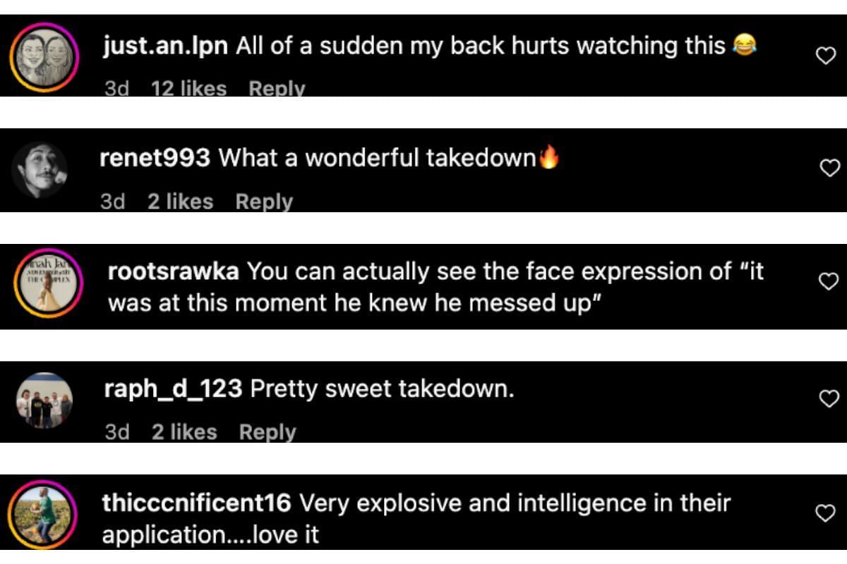 Screenshot of fans' comments